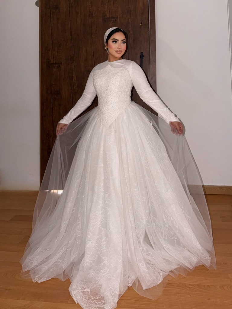 [S-260] تل فرنسي ابيض كرساج منفوش