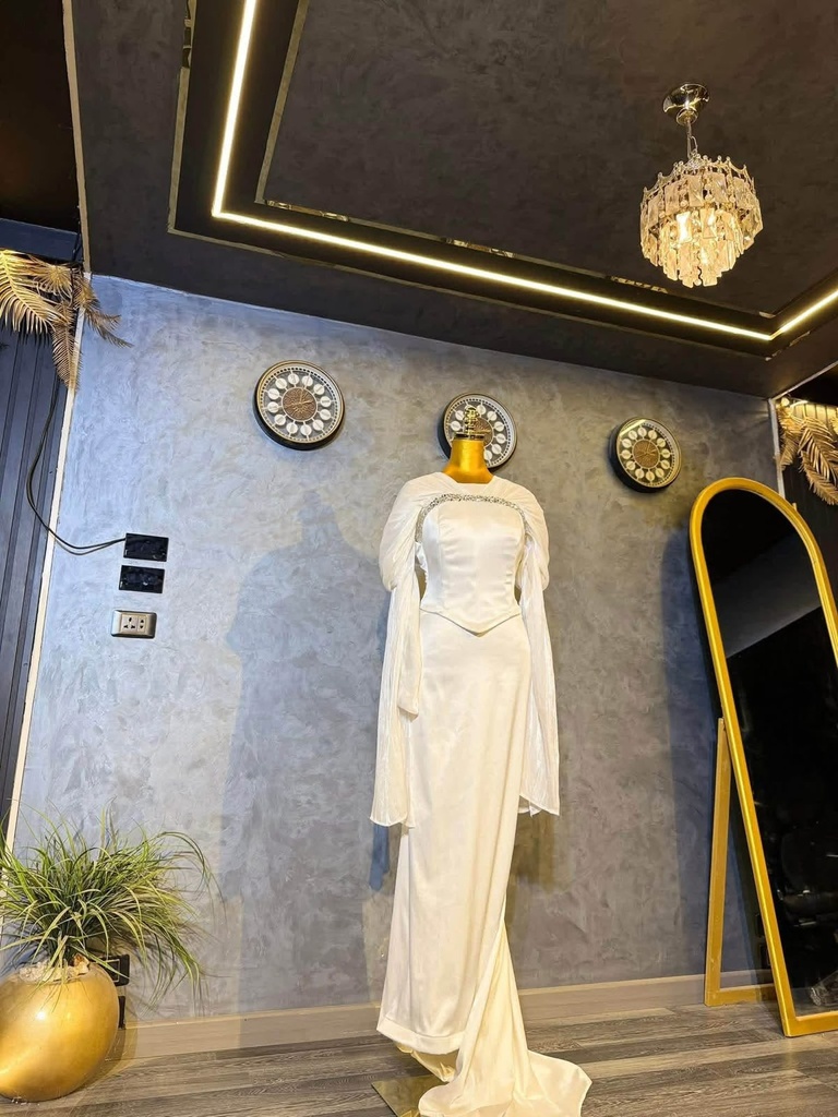 [S-129] ستان ابيض كورساج كم كرينكل