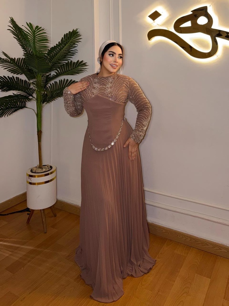 [S-138] شيفون فهاند فوق طوبي كورساج ساده