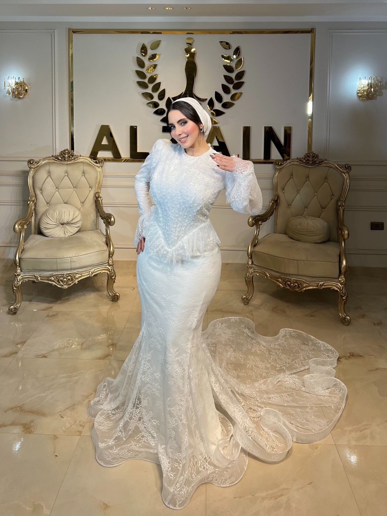 [S-161] دانتيل ابيض تل وسط
