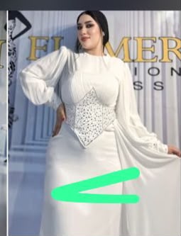 [S-183] شيفون ابيص كورساج وكم ستراس